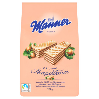Manner Chrupiące wafle z nadzieniem orzechowym 200 g 