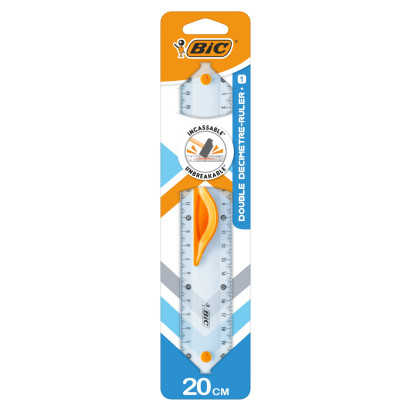 BIC Double Ruler 20cm linijka Blister 1szt