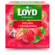 Loyd Herbatka owocowa aromatyzowana malina i truskawka 40 g (20 x 2 g)