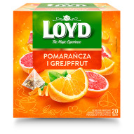 Loyd Herbatka owocowa aromatyzowana pomarańcza i grejpfrut 40 g (20 x 2 g)