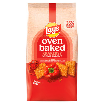 Lay's Oven Baked Krakersy wielozbożowe o smaku czerwona papryka w ziołach 80 g