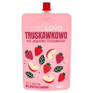 Owolovo Truskawkowo Mus jabłkowo-truskawkowy 200 g