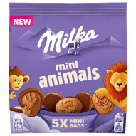 Milka Animals herbatniki w kształcie zwierzątek oblane czekoladą mleczną 5x19,9g 99.5 g
