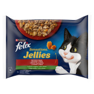 Felix Sensations Jellies Karma dla kotów wiejskie smaki w galaretce z warzywami 340 g (4 x 85 g)