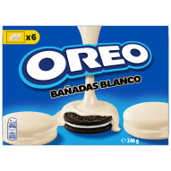 OREO Enrobed White w polewie o smaku białej czekolady 6 paczek po 2 ciastka 246 g