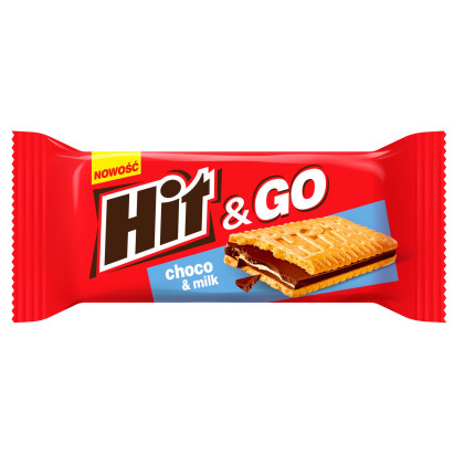 Hit & Go Choco & Milk Herbatniki przekładane 27 g