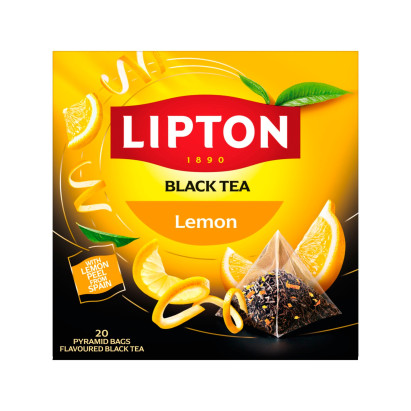 Lipton Lemon Herbata czarna aromatyzowana 34 g (20 torebek)