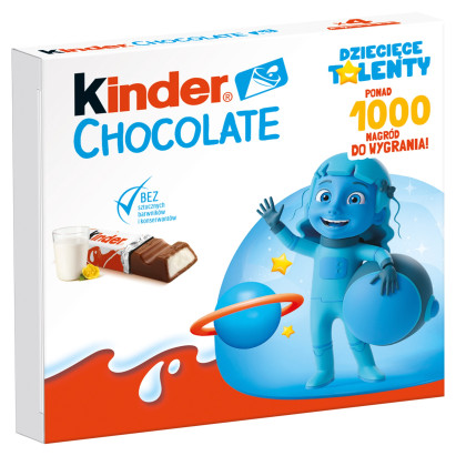 Kinder Chocolate Batonik z mlecznej czekolady z nadzieniem mlecznym 50 g (4 sztuki)