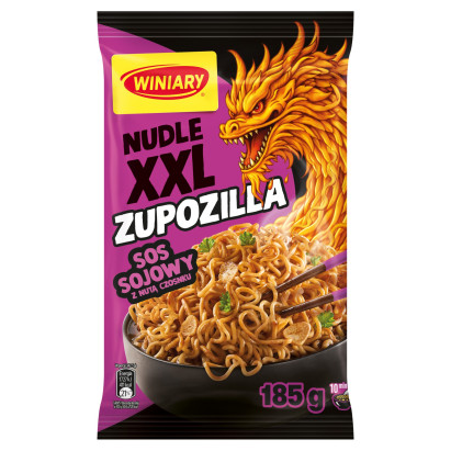 Winiary XXL Zupozilla Nudle sos sojowy z nutą czosnku 185 g