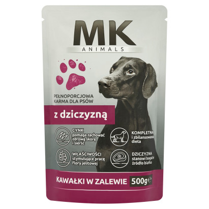 MK Animals Karma dla psów kawałki w zalewie z dziczyzną 500 g