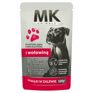 MK Animals Karma dla psów kawałki w zalewie z wołowiną 500 g