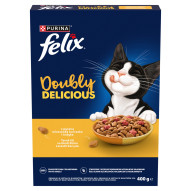 Felix Doubly Delicious Karma dla dorosłych kotów z pyszną mieszanką kurczaka i indyka 400 g