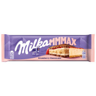 Milka Mmmax Herbatnik nadzienie o smaku sernika i nadzienie truskawkowe w czekoladzie mlecznej 300 g