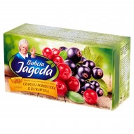 Babcia Jagoda Herbatka owocowa aromatyzowana o smaku czarnej porzeczki z żurawiną 40 g (20 torebek)