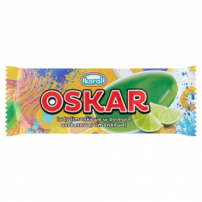 Koral Oscar Lody limonkowe w polewie sorbetowej limonkowej 90 ml