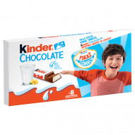 Kinder Chocolate Batonik z mlecznej czekolady z nadzieniem mlecznym 100 g (8 sztuk)