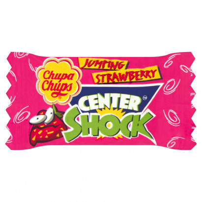 Chupa Chups Center Shock Jumping Strawberry Guma do żucia o smaku truskawkowym