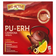 Big-Active Pu-Erh Herbata czerwona o smaku cytrynowym 72 g (40 torebek)