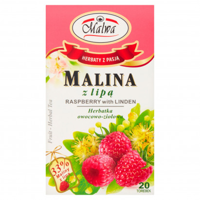 Malwa Herbatka owocowo-ziołowa malina z lipą 40 g (20 x 2 g)