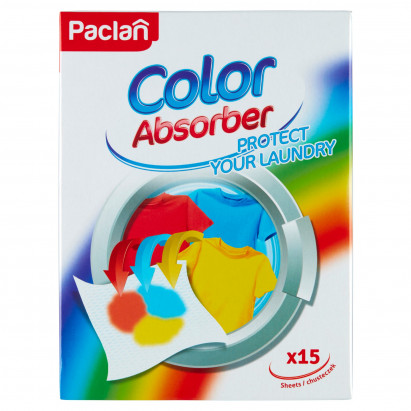 Paclan Color Absorber Jednorazowe chusteczki wyłapujące kolor w praniu 15 sztuk