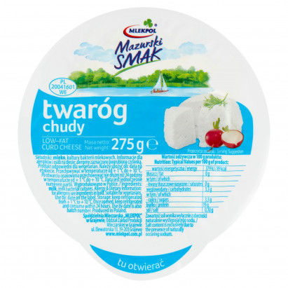 Mlekpol Mazurski Smak Twaróg chudy 275 g