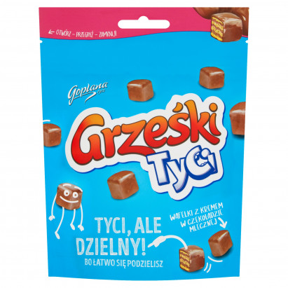 Grześki Tyci Wafelki z kremem w czekoladzie mlecznej 120 g