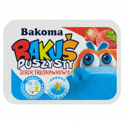 Bakoma Bakuś Puszysty serek truskawkowy 90 g