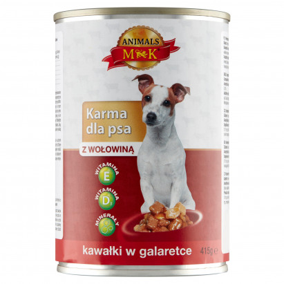 MK Animals Karma dla psa kawałki w galaretce z wołowiną 415 g
