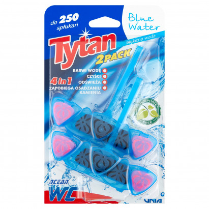 Tytan Blue Water Czterofunkcyjna zawieszka do WC barwiąca wodę 2 x 40 g