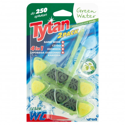 Tytan Green Water Czterofunkcyjna zawieszka do WC barwiąca wodę 2 x 40 g