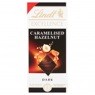 Lindt Excellence Czekolada ciemna z karmelizowanymi orzechami laskowymi oraz kawałkami karmelu 100 g