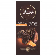 Wawel Czekolada gorzka 70 % cocoa skórka pomarańczy 100 g