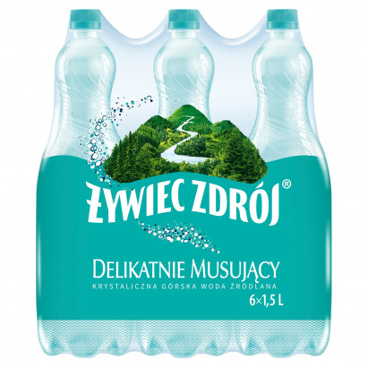 Żywiec Zdrój Delikatnie Musujący Woda źródlana 6 x 1,5 l