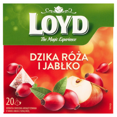 Loyd Herbatka owocowa aromatyzowana o smaku jabłka z dziką różą 40 g (20 x 2 g)