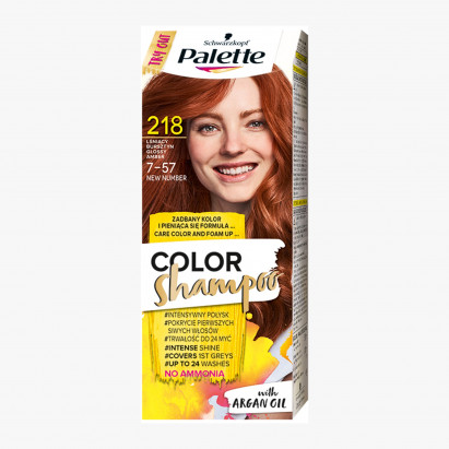 Palette Color Shampoo Szampon koloryzujący do włosów 218 (7-57) lśniący bursztyn