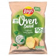 Lay's Oven Baked Pieczone formowane chipsy ziemniaczane o smaku jogurtu z ziołami 110 g